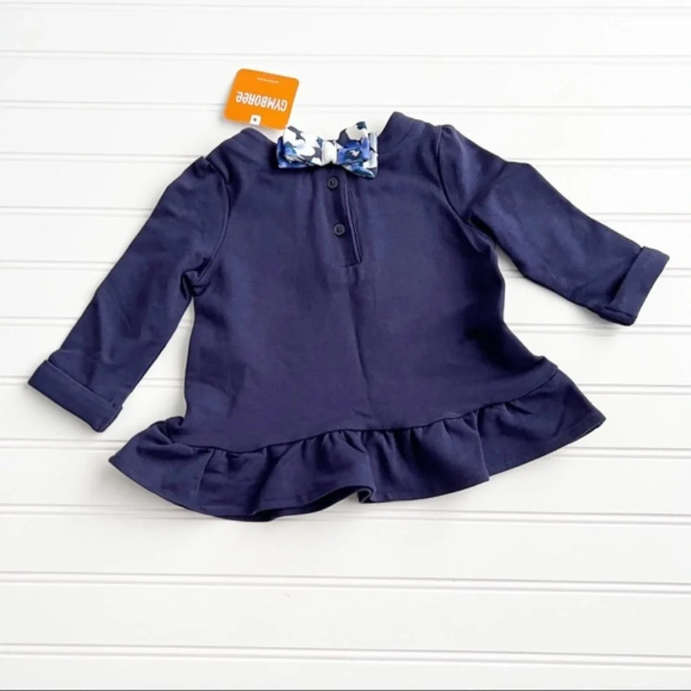 Gymboree 6-12 Months Navy Butterfly Long Sleeve Tee